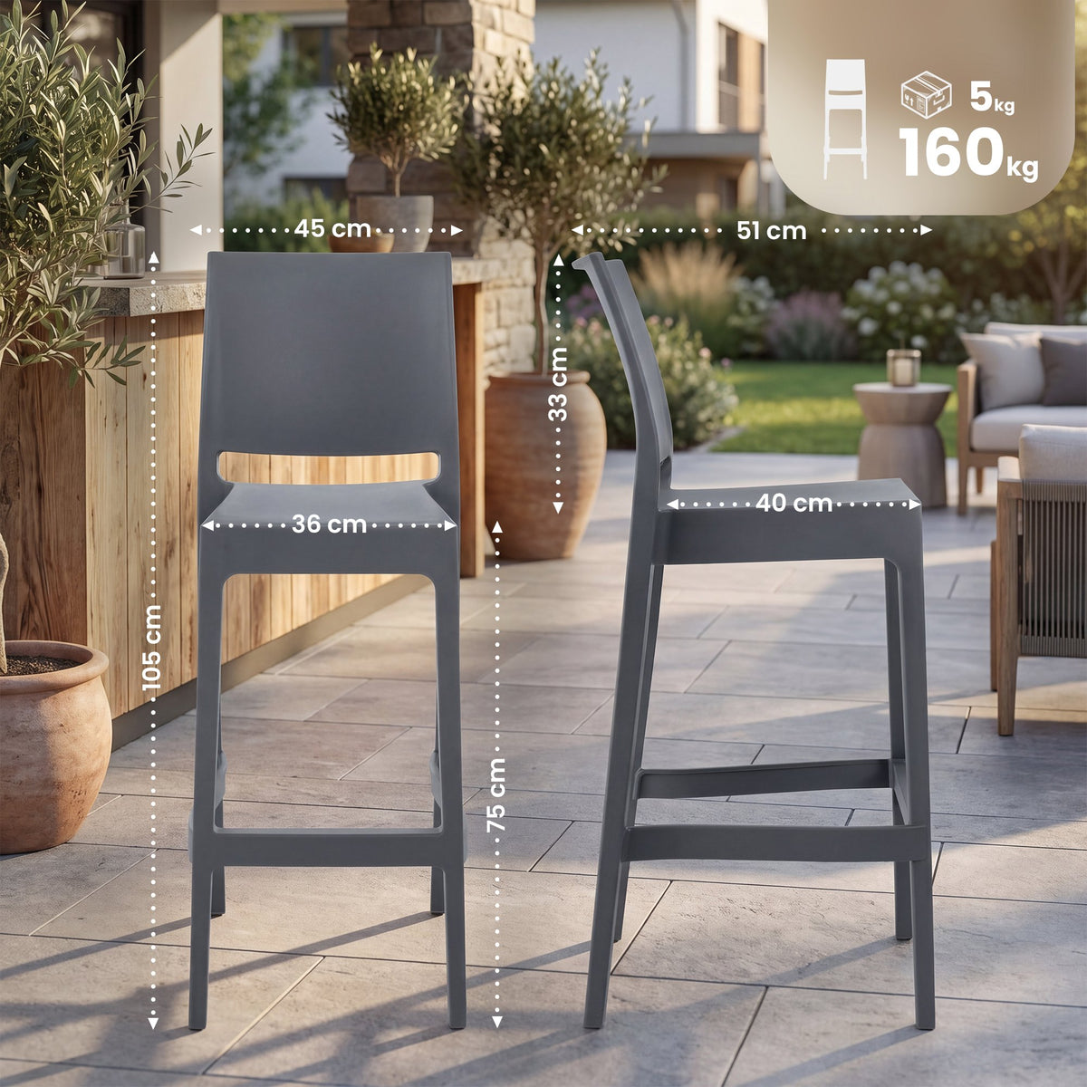 2-pack barstol Maya plast