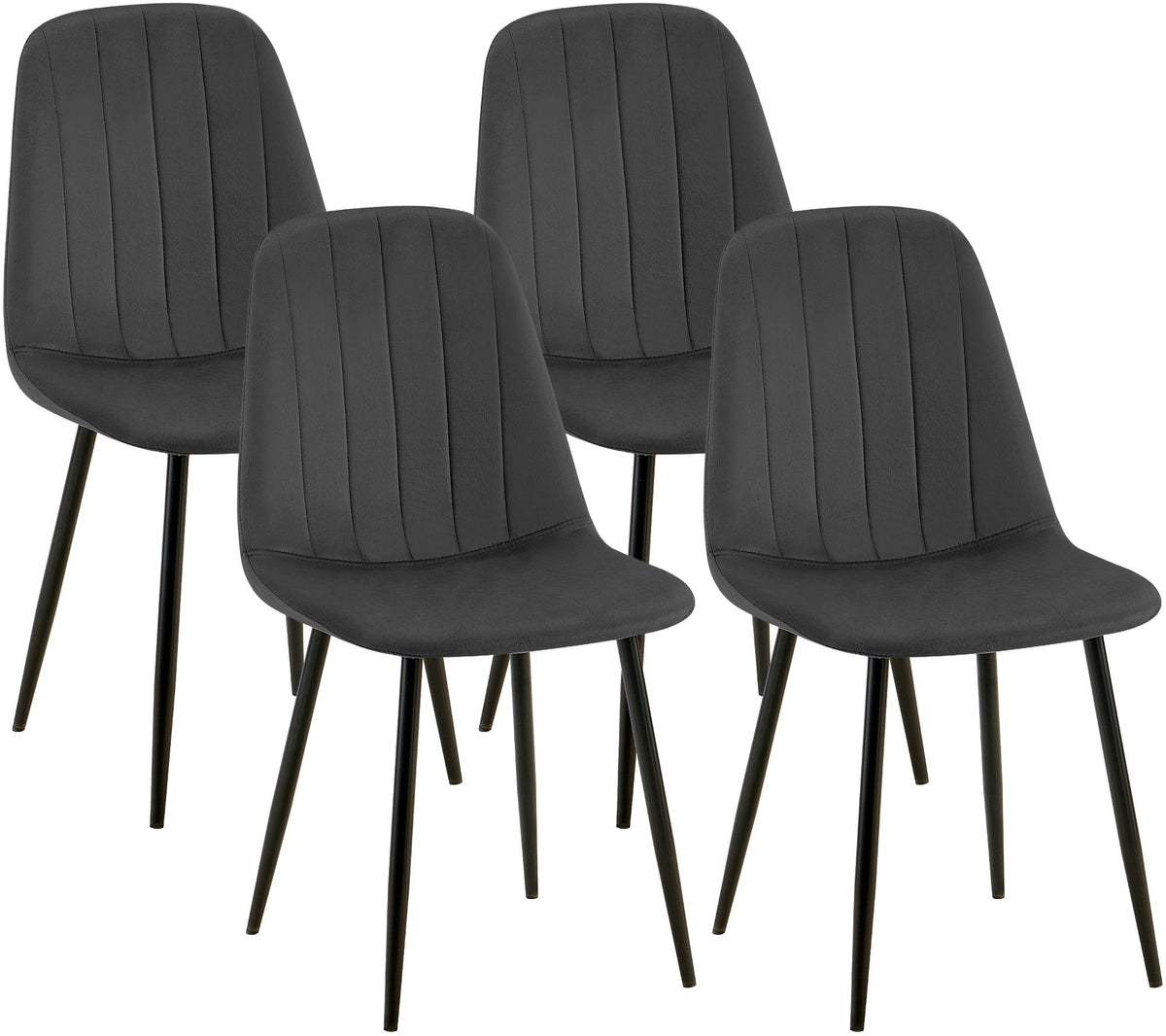 4-pack matstolar Baxter sammet