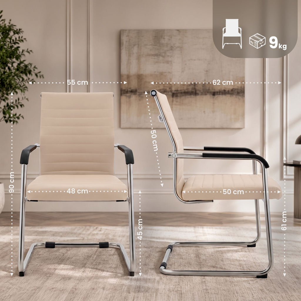 2-pack fribärande stol Hakon läderlook