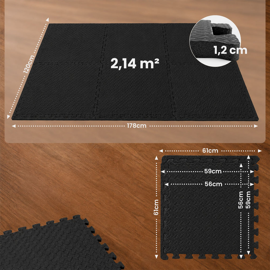 Golvskyddsmatta 61x61 cm 6-pack