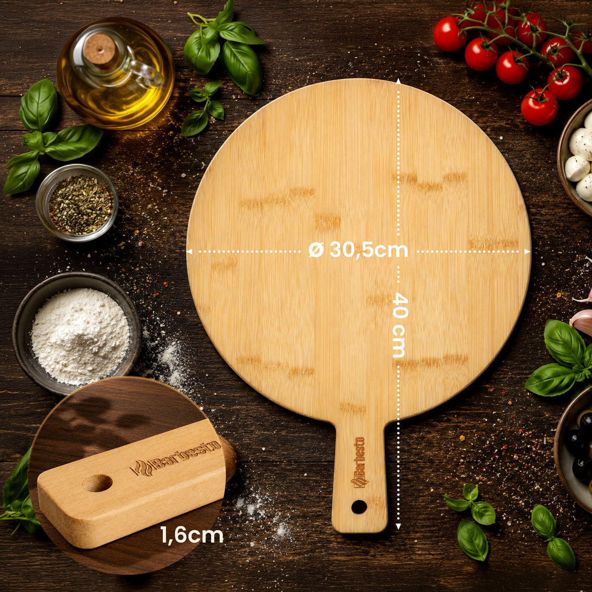 4-pack pizzabrädor Pavia bambu